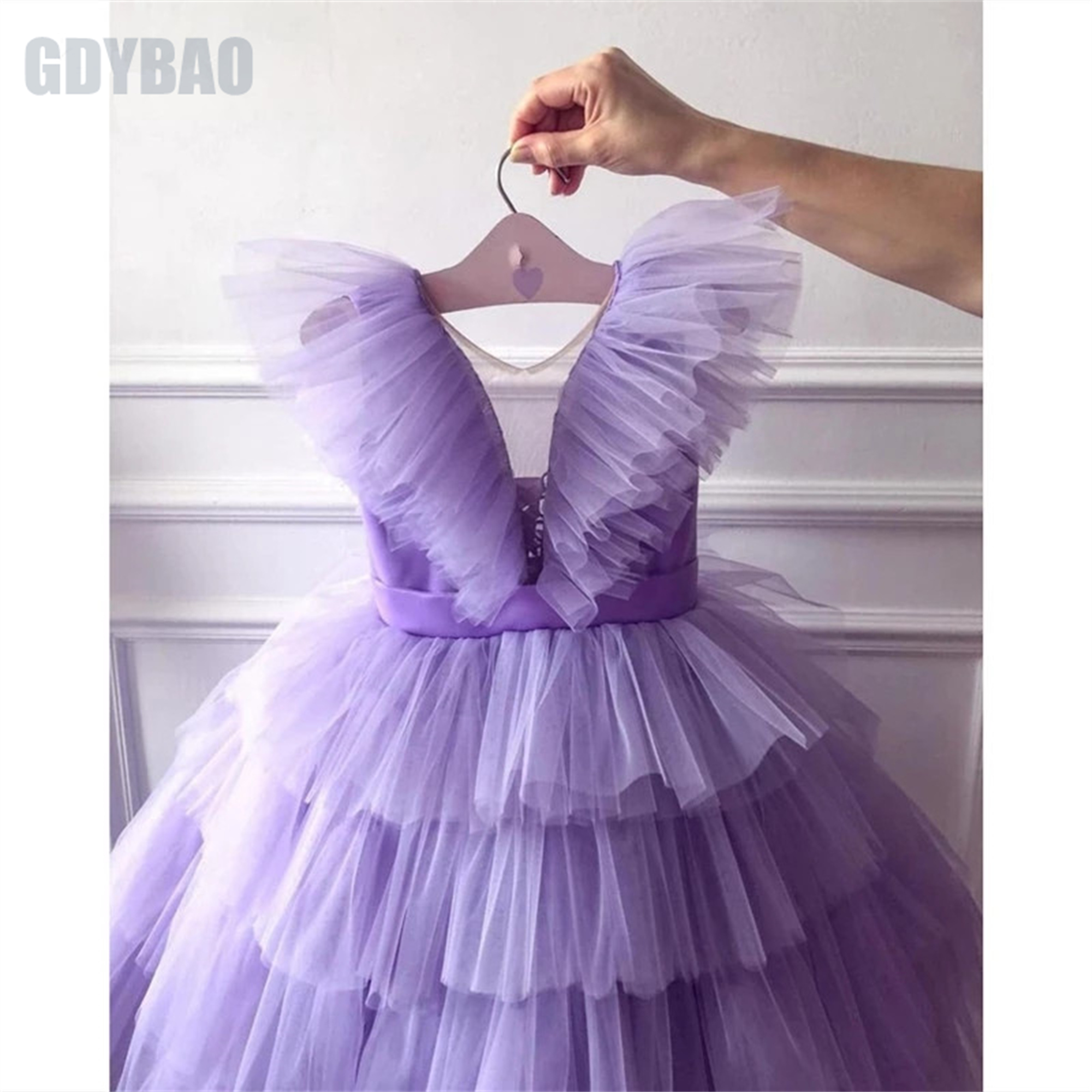 Embroidery Yellow Dress - Pink /Yellow /Lavender /Ruffles Flower Girls