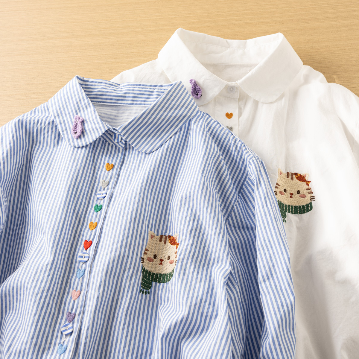 Embroidery Love - Japanese Sweet Mori Girl Striped Love