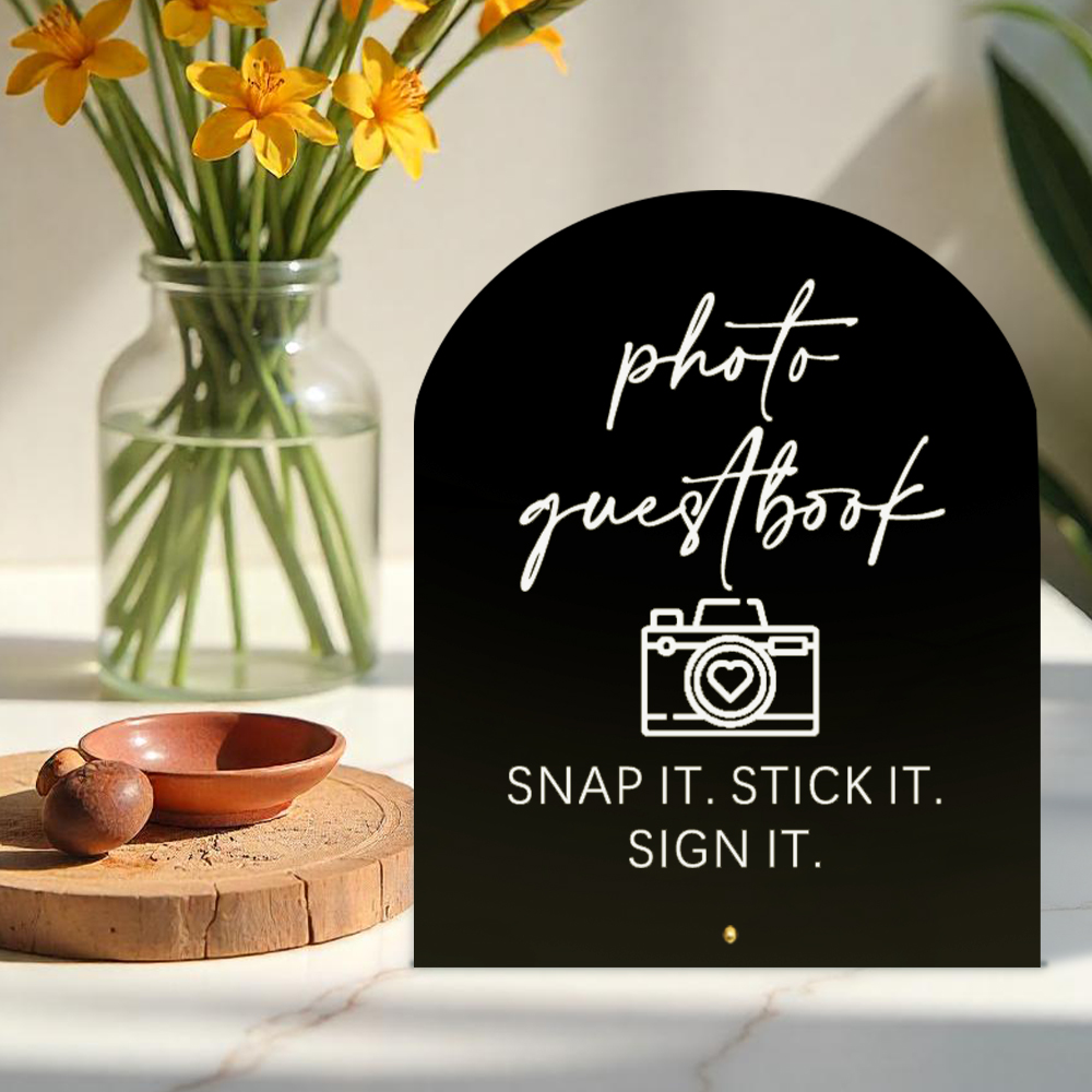 Embroidery Studio - Wedding Photo Guestbook Acrylic Sign Showcases