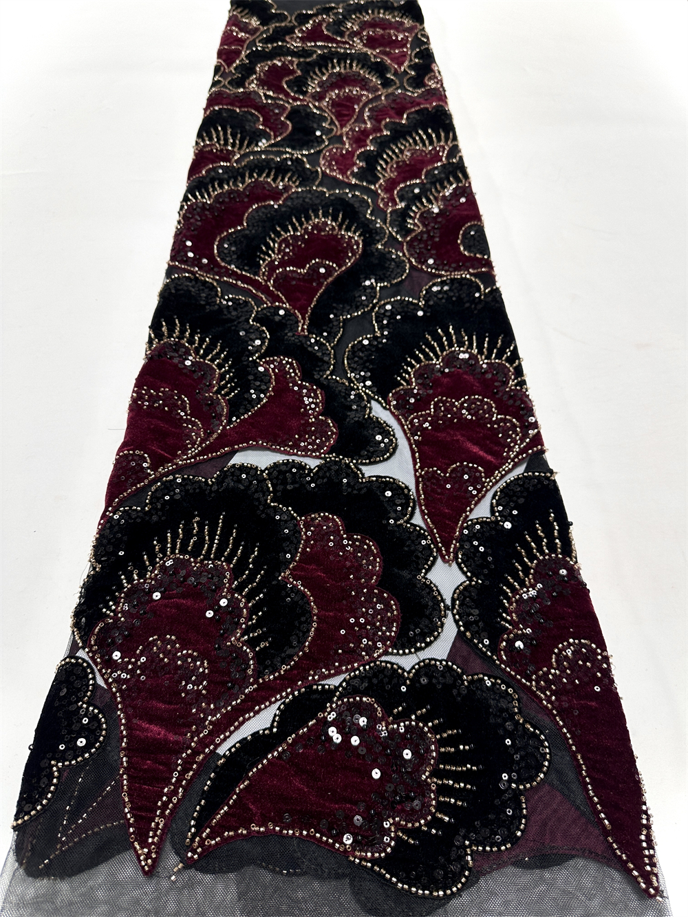 Embroidery Gradient - New African Velvet Lace Fabric 5