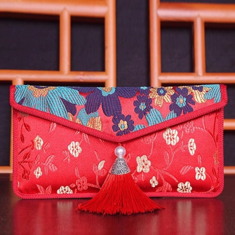 Embroidery Red - Embroidery Word Art Silk Cloth Lucky