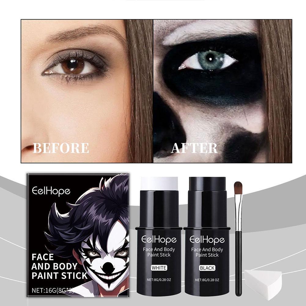 Embroidery Art Painting - Black White Face Body Paint Kit