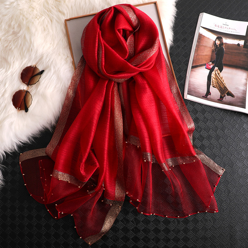 Embroidery Shawl - 2024 Luxury 100% Silk Shawl Scarf