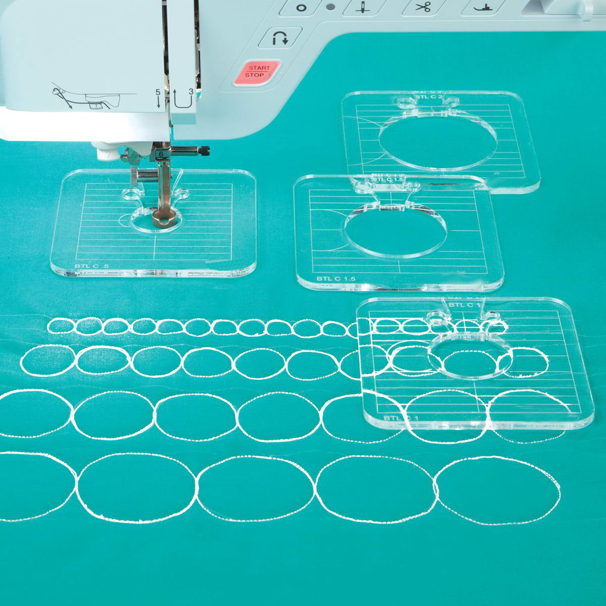 Embroidery Zig Zag Stitch - 5Pcs Quilting Templates for Low Shank