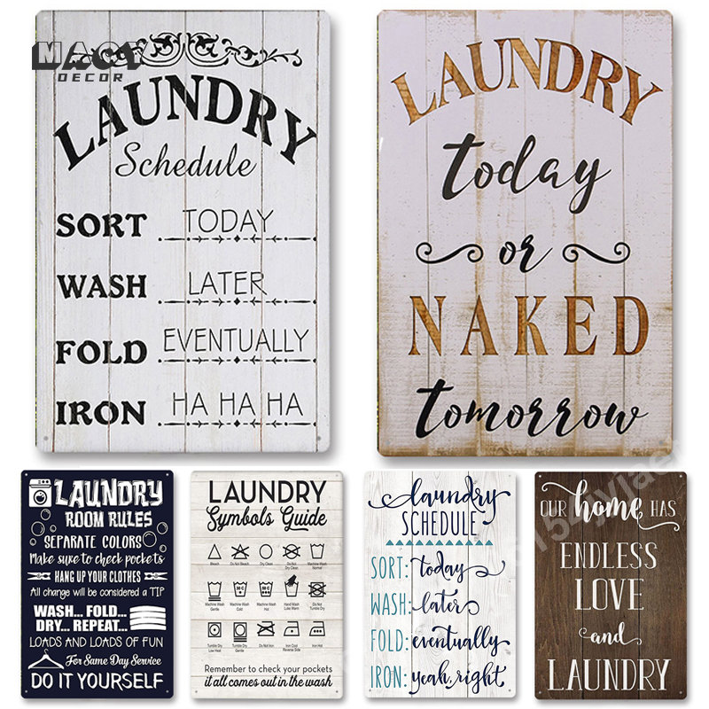Slogan Metal Tin Sign Laundry  - огляд і ціна Embroidery Water