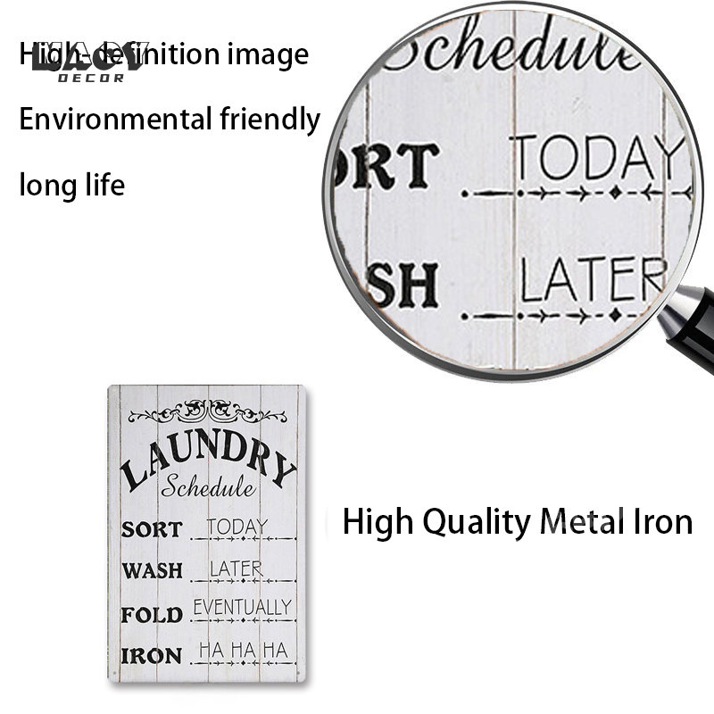 Slogan Metal Tin Sign Laundry  - огляд і ціна Embroidery Water