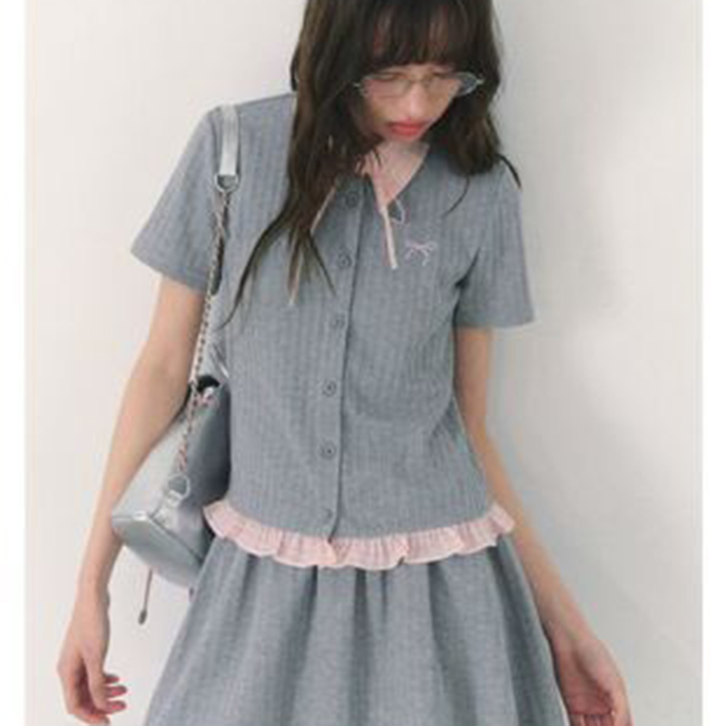 Summer Knitted Preppy Style Tw - огляд і ціна Embroidery In The Piece
