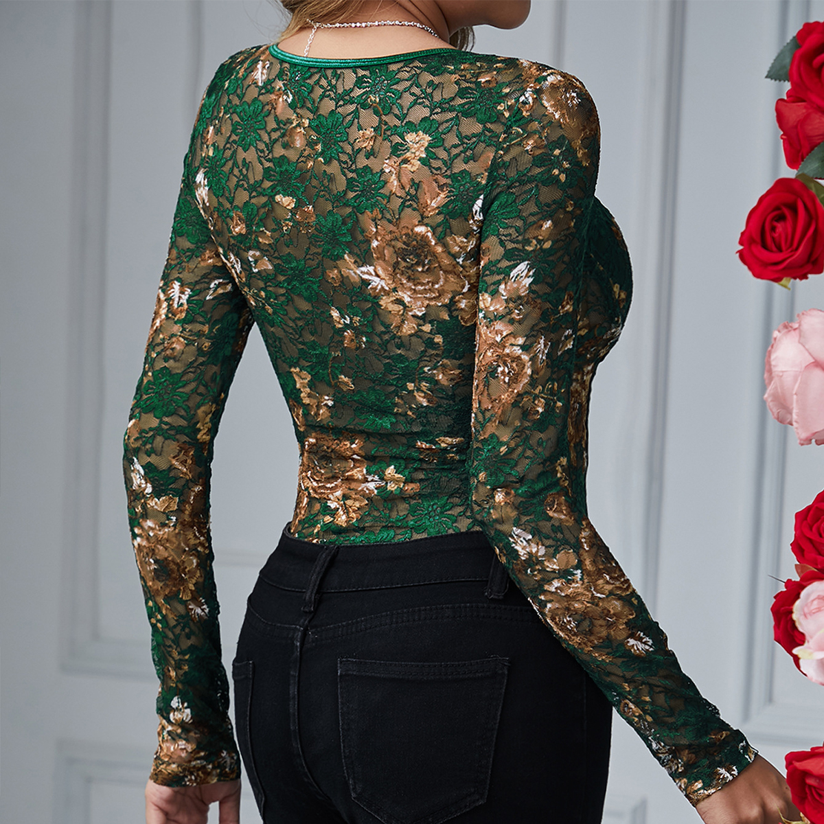 Sexy Lace Bodysuit Women Squar - огляд і ціна Embroidery On Shirt