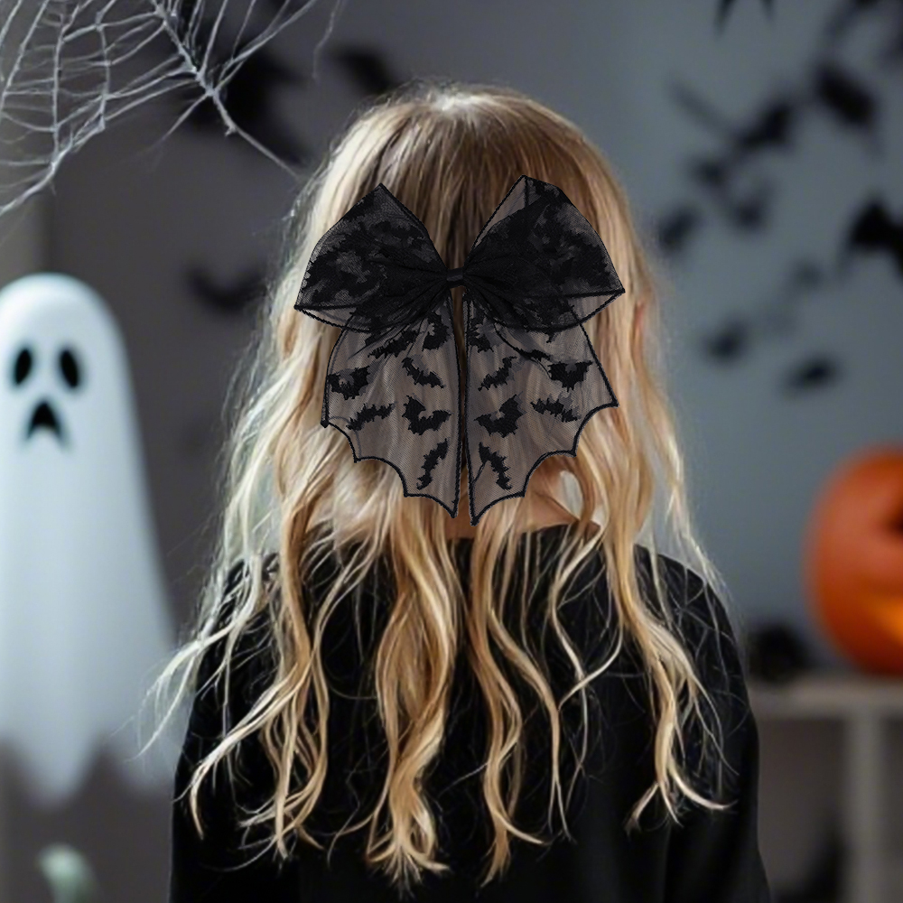 Halloween Bat Bow Hair Clips B - огляд і ціна Embroidery Veil