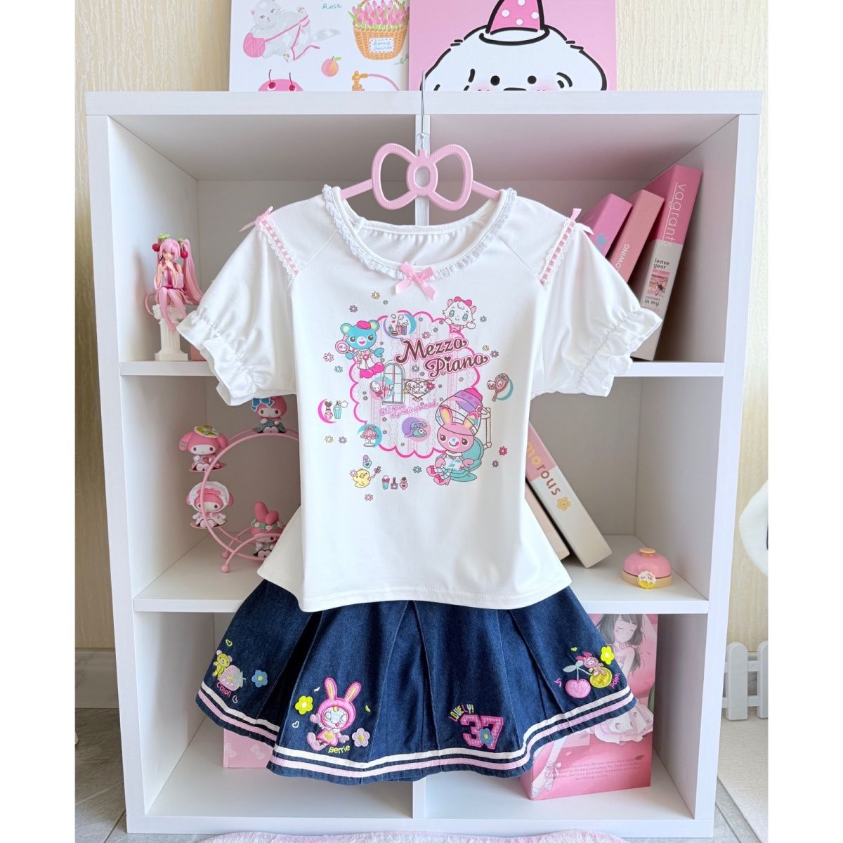 Japanese Sweet Skirt Sets Summ - огляд і ціна Embroidery On Shirt