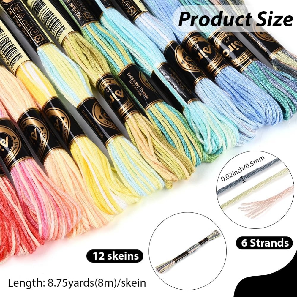 12 Skeins 105 Yards 6 Ply Vari - огляд і ціна Embroidery Gradient