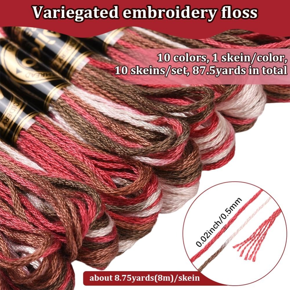 10 Skeins 6 Strands Red Embroi - огляд і ціна Embroidery Red