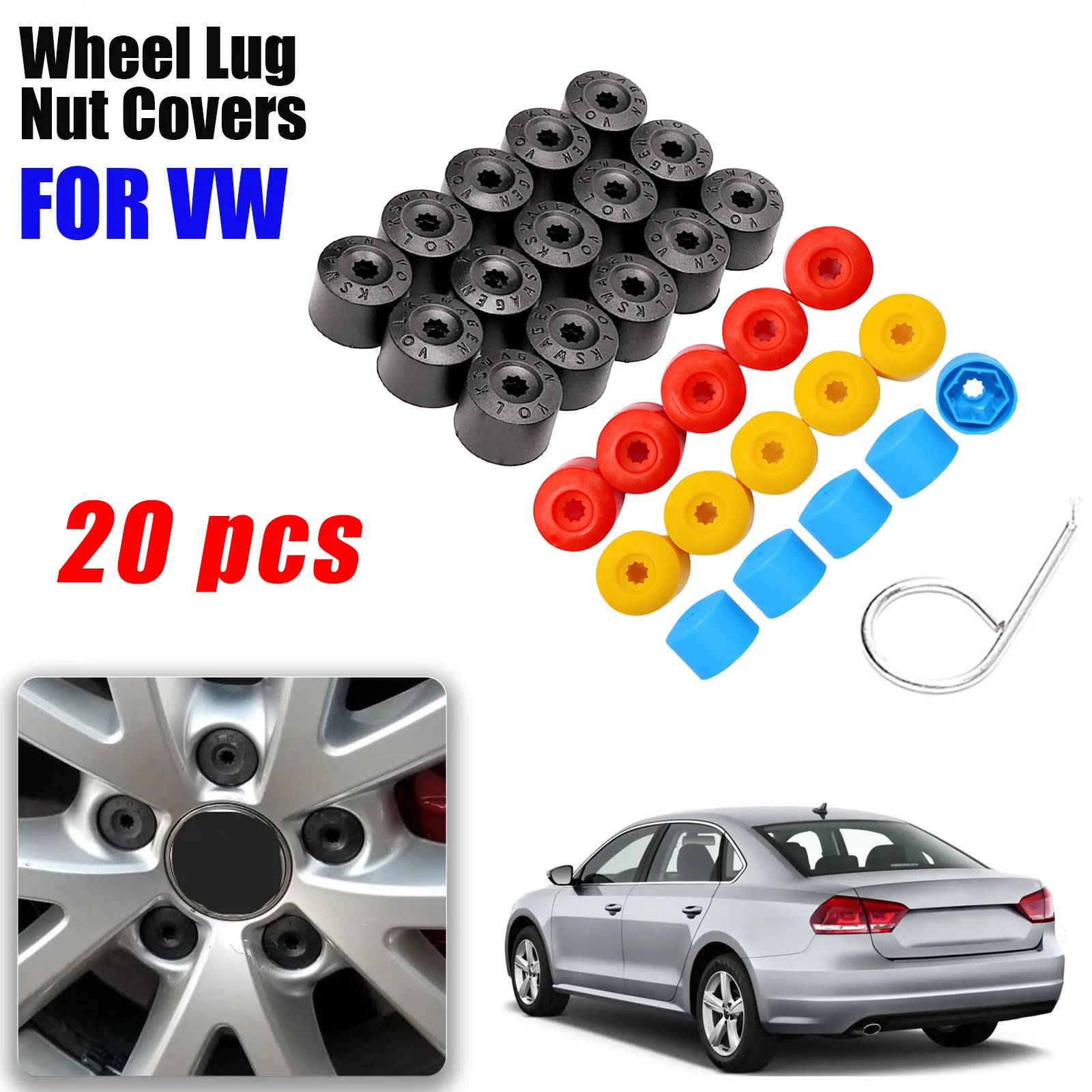 20PCS Car Wheel Lug Nut Covers - огляд і ціна Embroidery Removal
