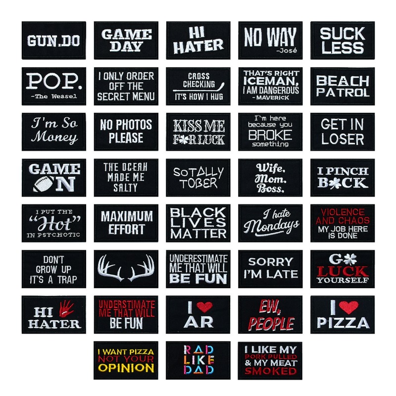 English Letters Black White Re - огляд і ціна Embroidery On Black Shirt