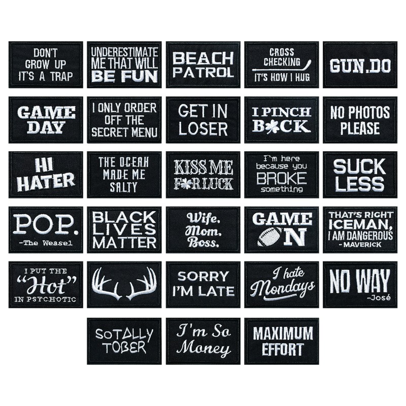 English Letters Black White Re - огляд і ціна Embroidery On Black Shirt