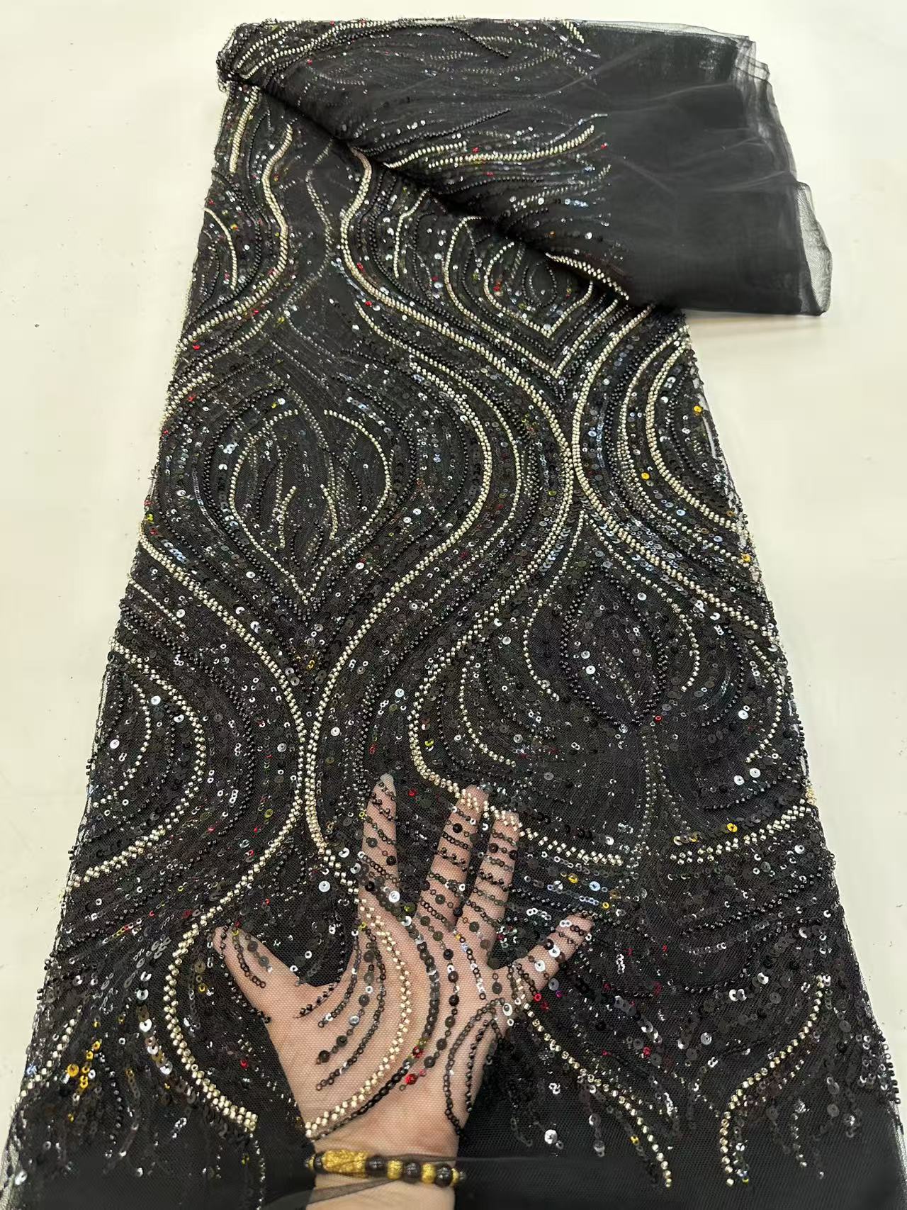 Luxury Red African Beaded Mesh - огляд і ціна Embroidery Gradient