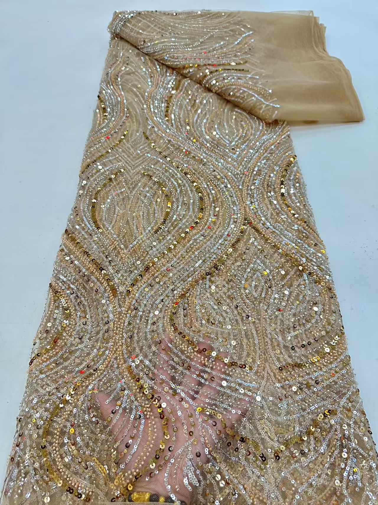 Luxury Red African Beaded Mesh - огляд і ціна Embroidery Gradient