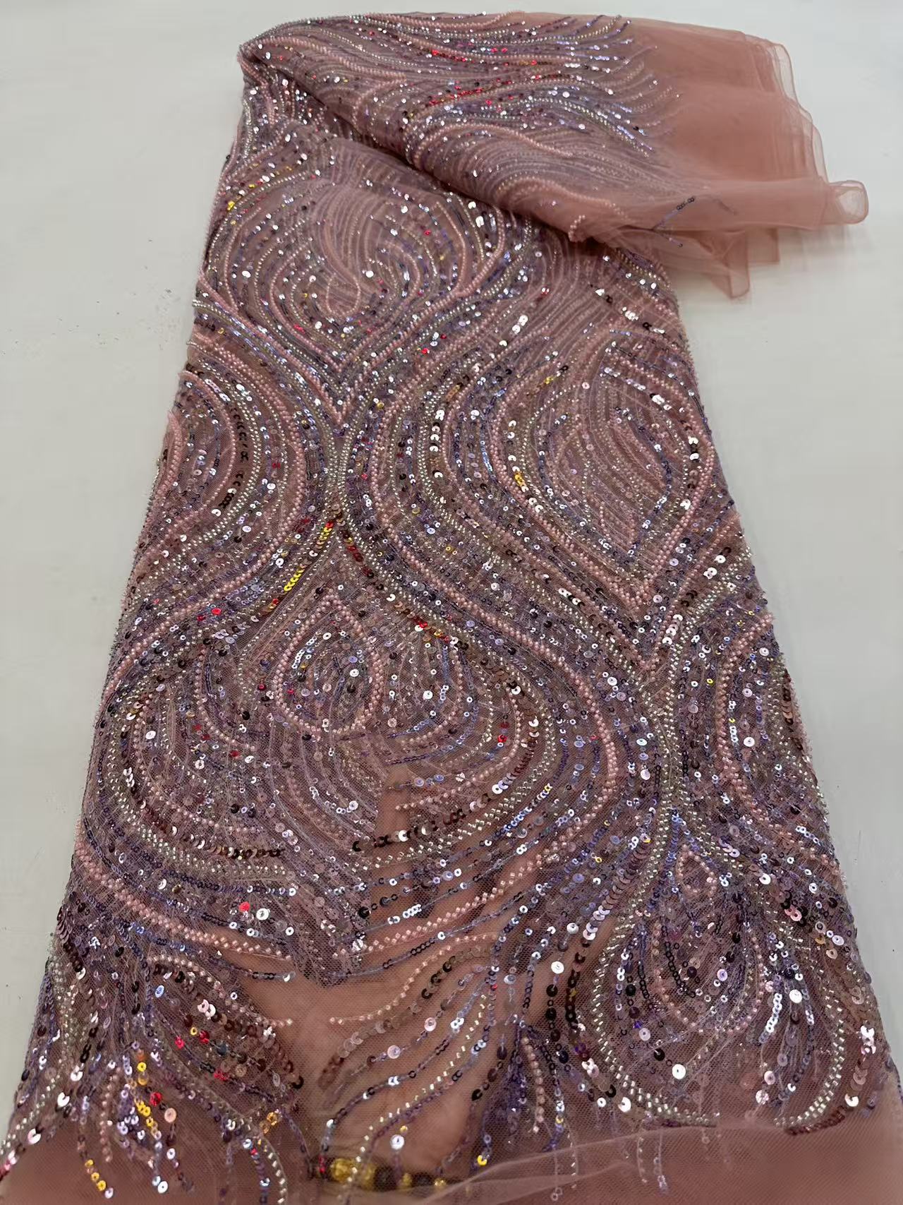 Luxury Red African Beaded Mesh - огляд і ціна Embroidery Gradient