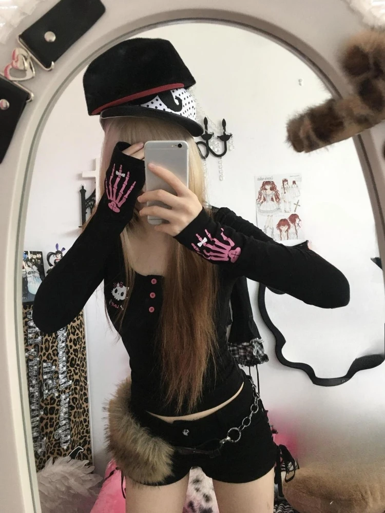 Y2K Vintage Cartoon Print T-Sh - огляд і ціна Embroidery A