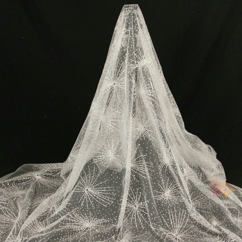 Embellished Tulle Fabric Metal - огляд і ціна Embroidery Veil