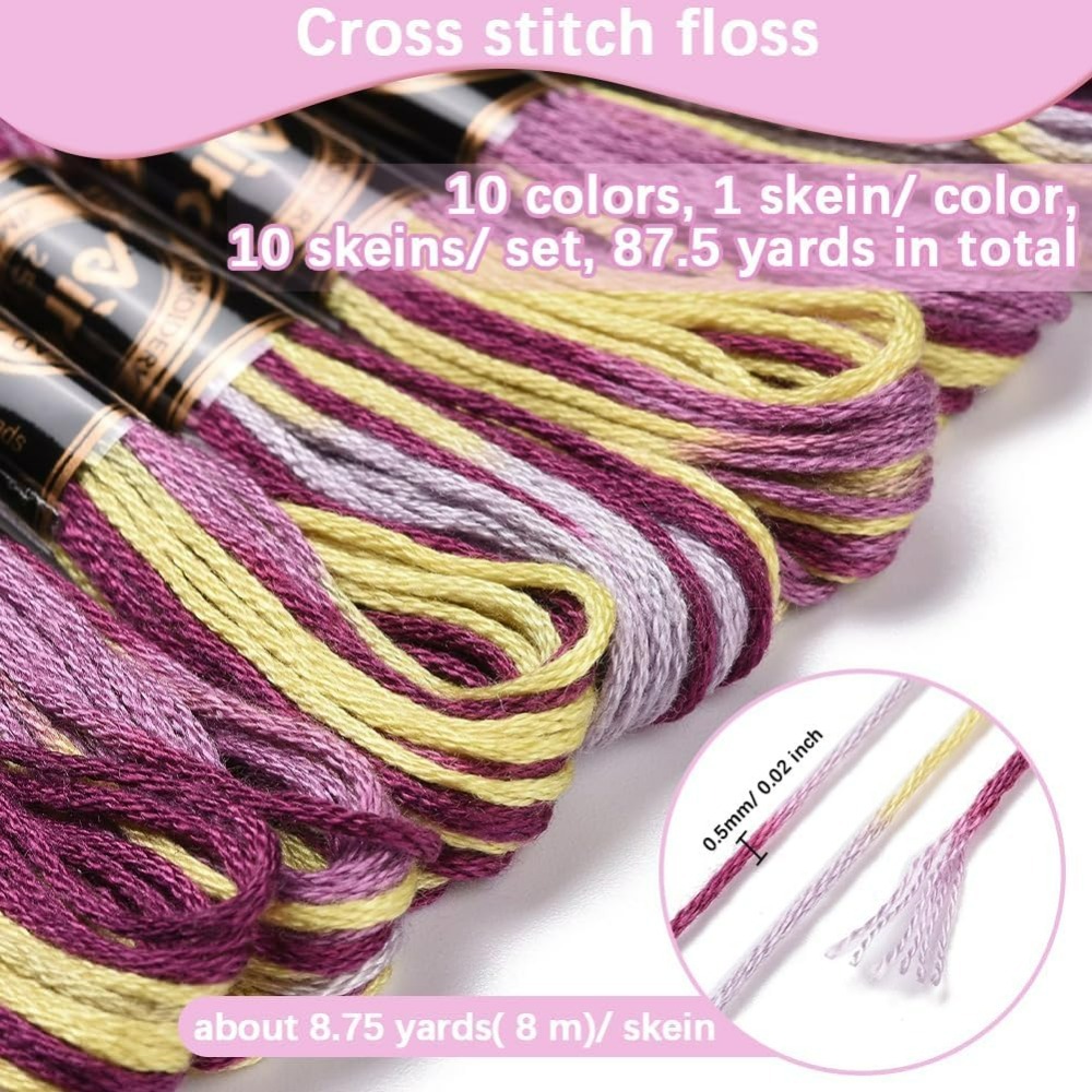 6 Strands Purple Variegated Em - огляд і ціна Embroidery Gradient