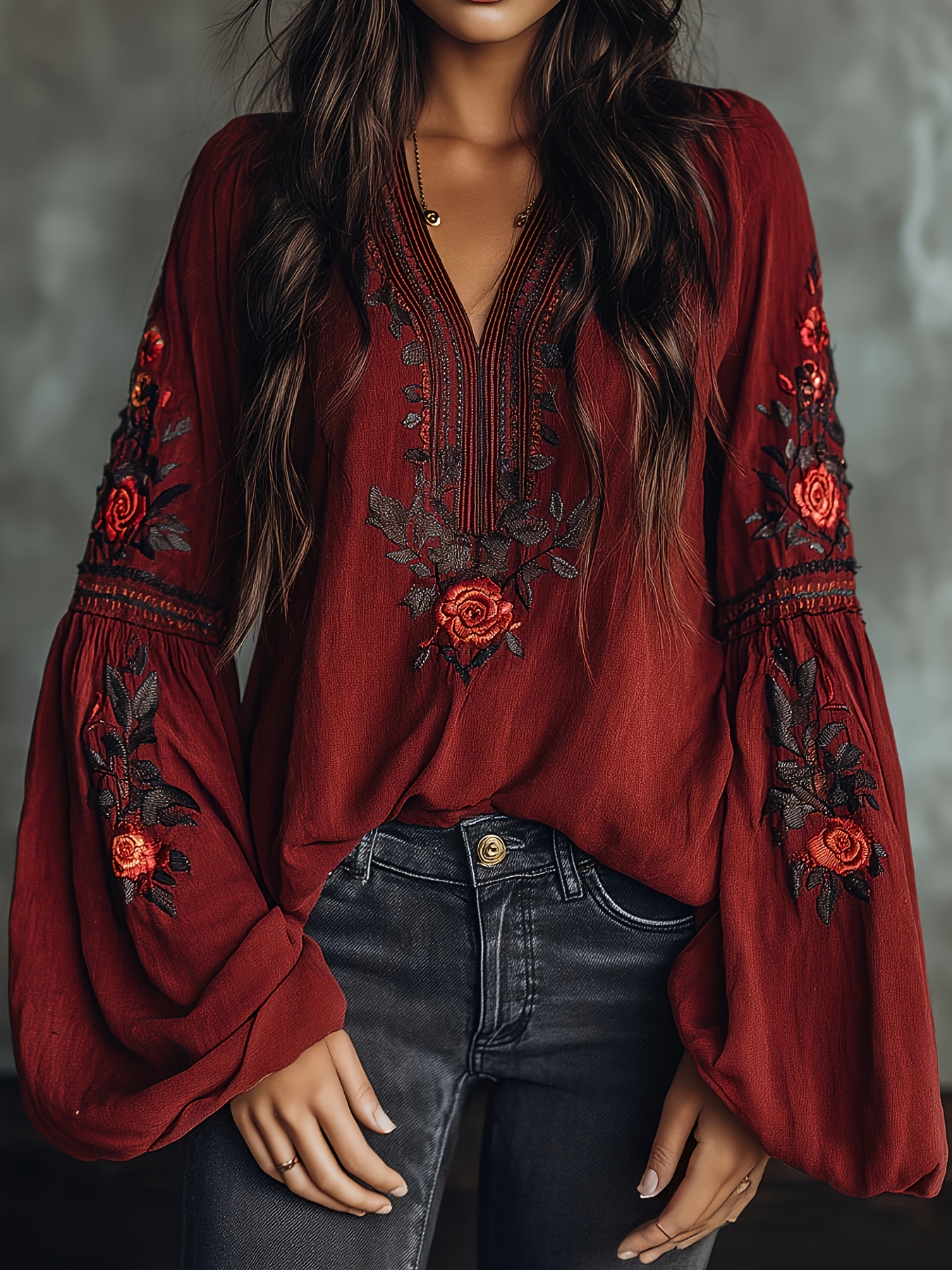 Women‘s Spring Blouse Retro Em - огляд і ціна Embroidery On Shirt