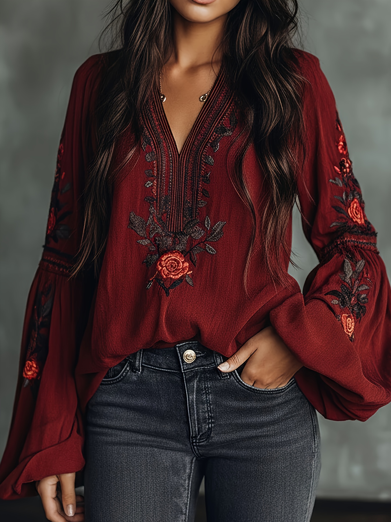 Women‘s Spring Blouse Retro Em - огляд і ціна Embroidery On Shirt