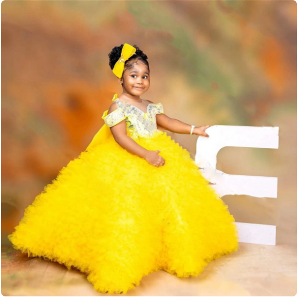 Lovely Yellow Flower Girls Dre - огляд і ціна Embroidery Yellow Dress