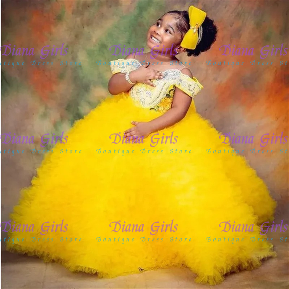 Lovely Yellow Flower Girls Dre - огляд і ціна Embroidery Yellow Dress