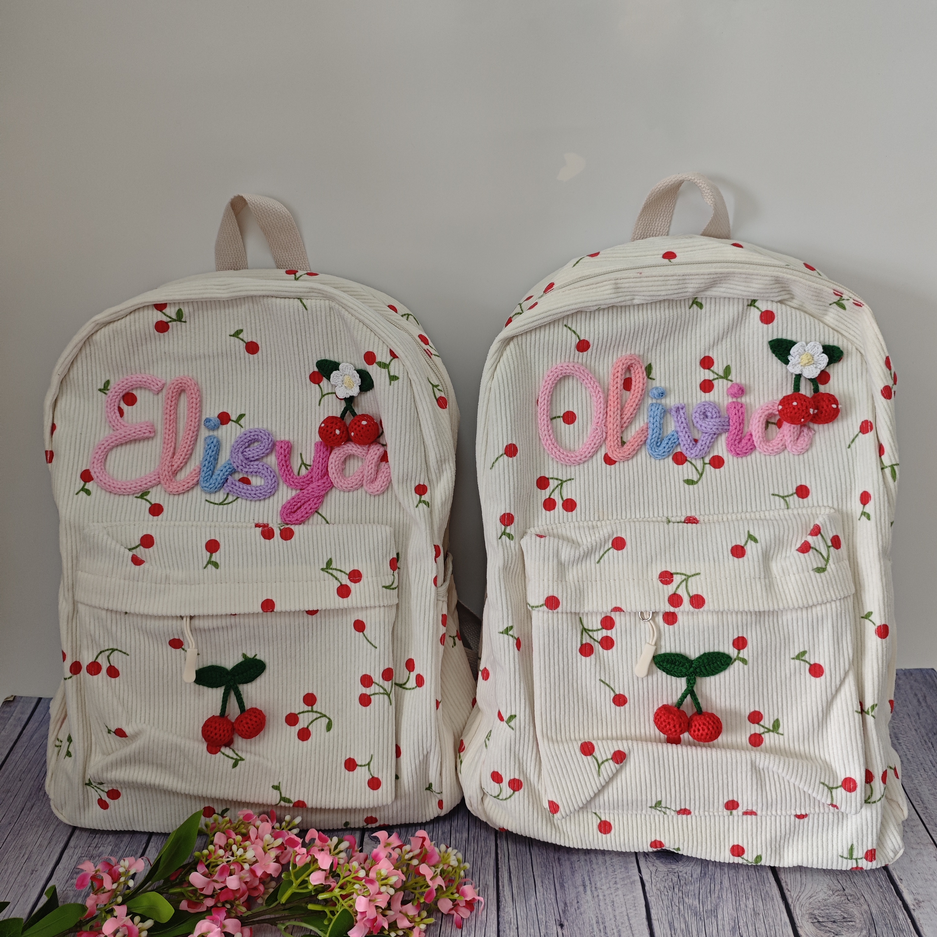 Personalized Cherry Backpacks  - огляд і ціна Embroidery Name Designs