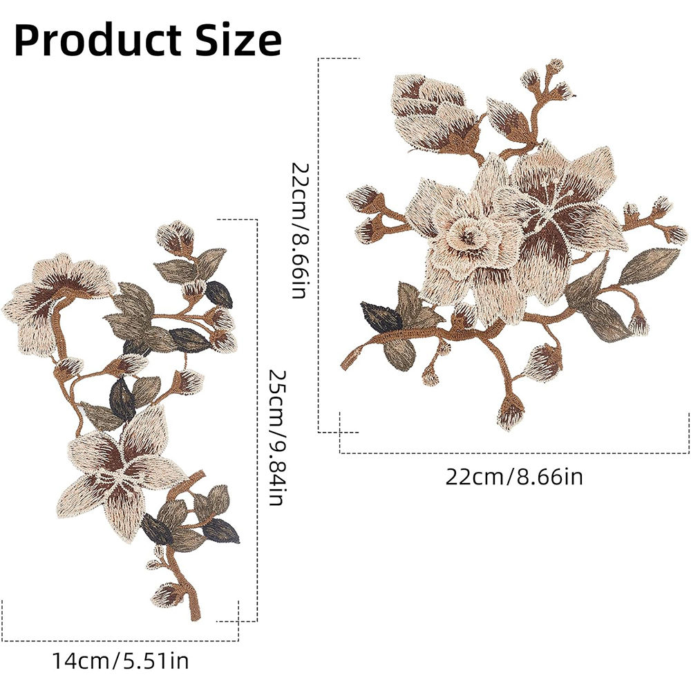 1 Pair Brown Pink Flower Embro - огляд і ціна Embroidery Veil