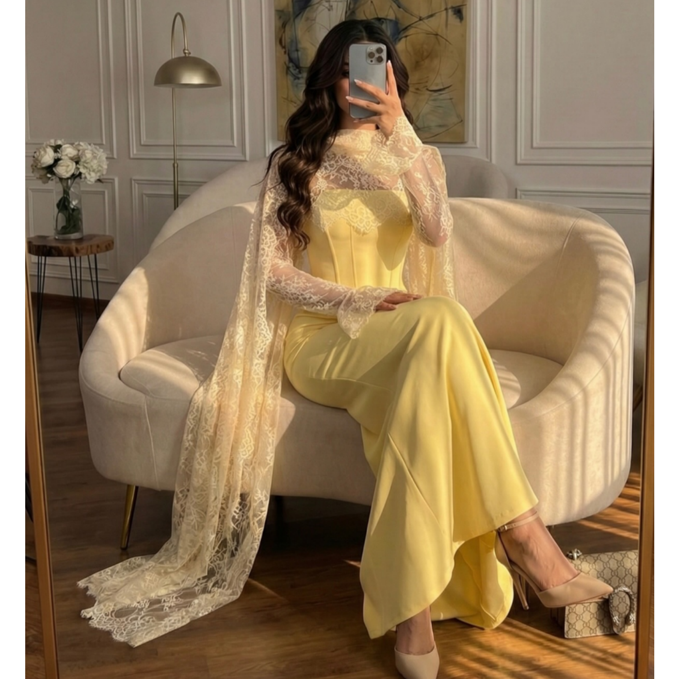 Yellow Lace Elegant Prom Dress - огляд і ціна Embroidery Yellow Dress