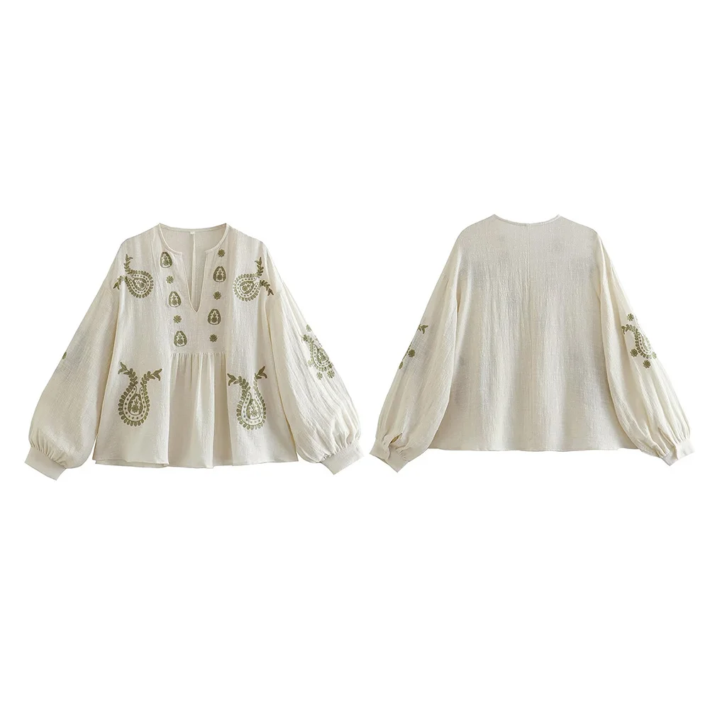 Womens New Loose Cotton Embroi - огляд і ціна Embroidery On Shirt