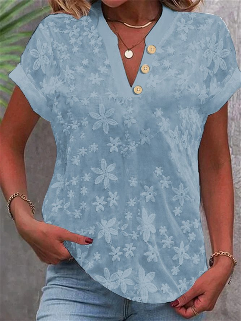 Cropped Shirt White Lace Blous - огляд і ціна Embroidery Eyelet