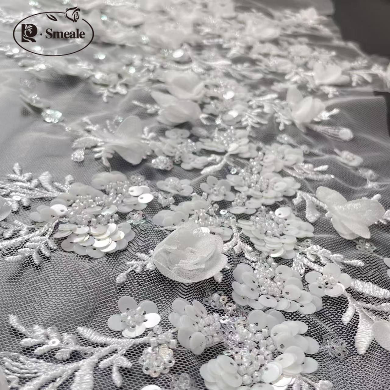 3D Flower Beaded Lace Applique - огляд і ціна Embroidery Veil