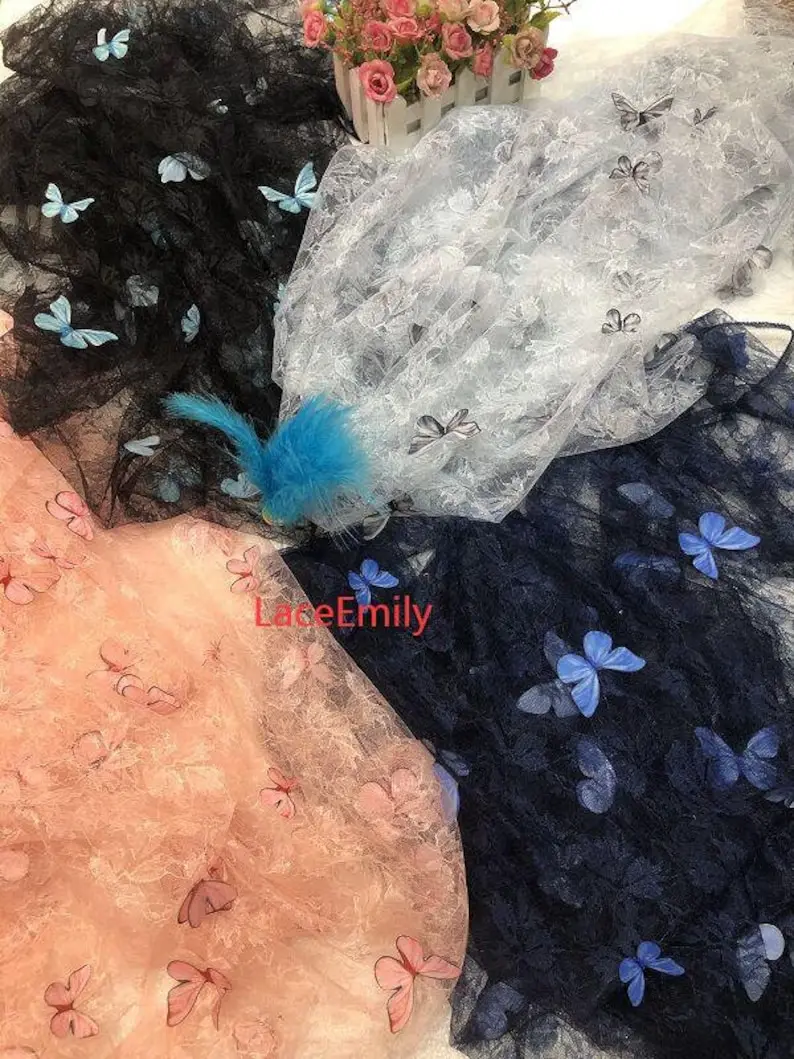 4 Colors 3D butterfly embroide - огляд і ціна Embroidery Veil
