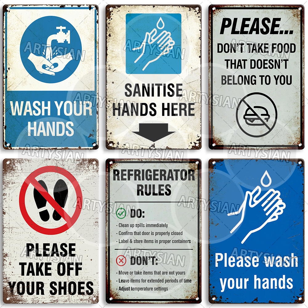 Hygiene Metal Sign No Shoes No - огляд і ціна Embroidery Water