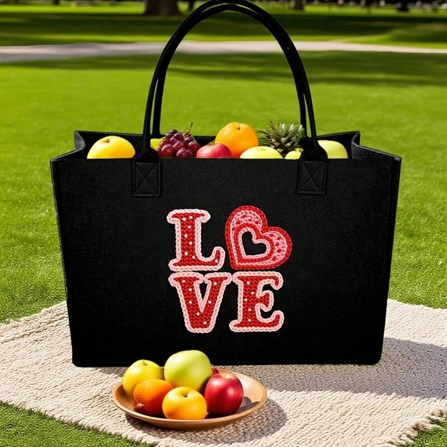 Womens Black Tote Bag With Emb - огляд і ціна Embroidery Love