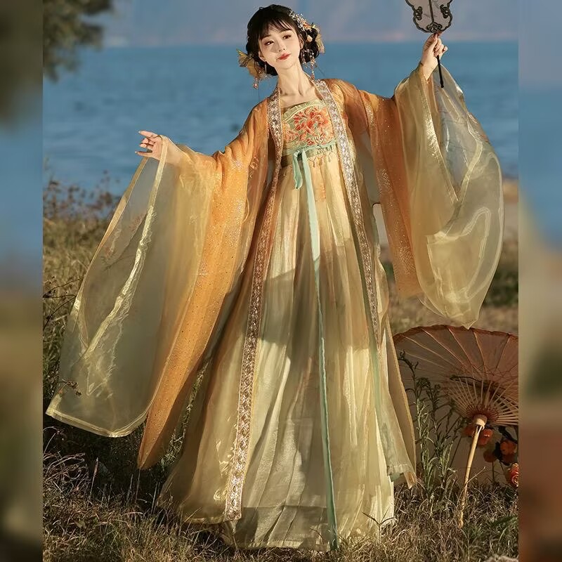 Women's Traditional Chinese Ha - огляд і ціна Embroidery Yellow Dress