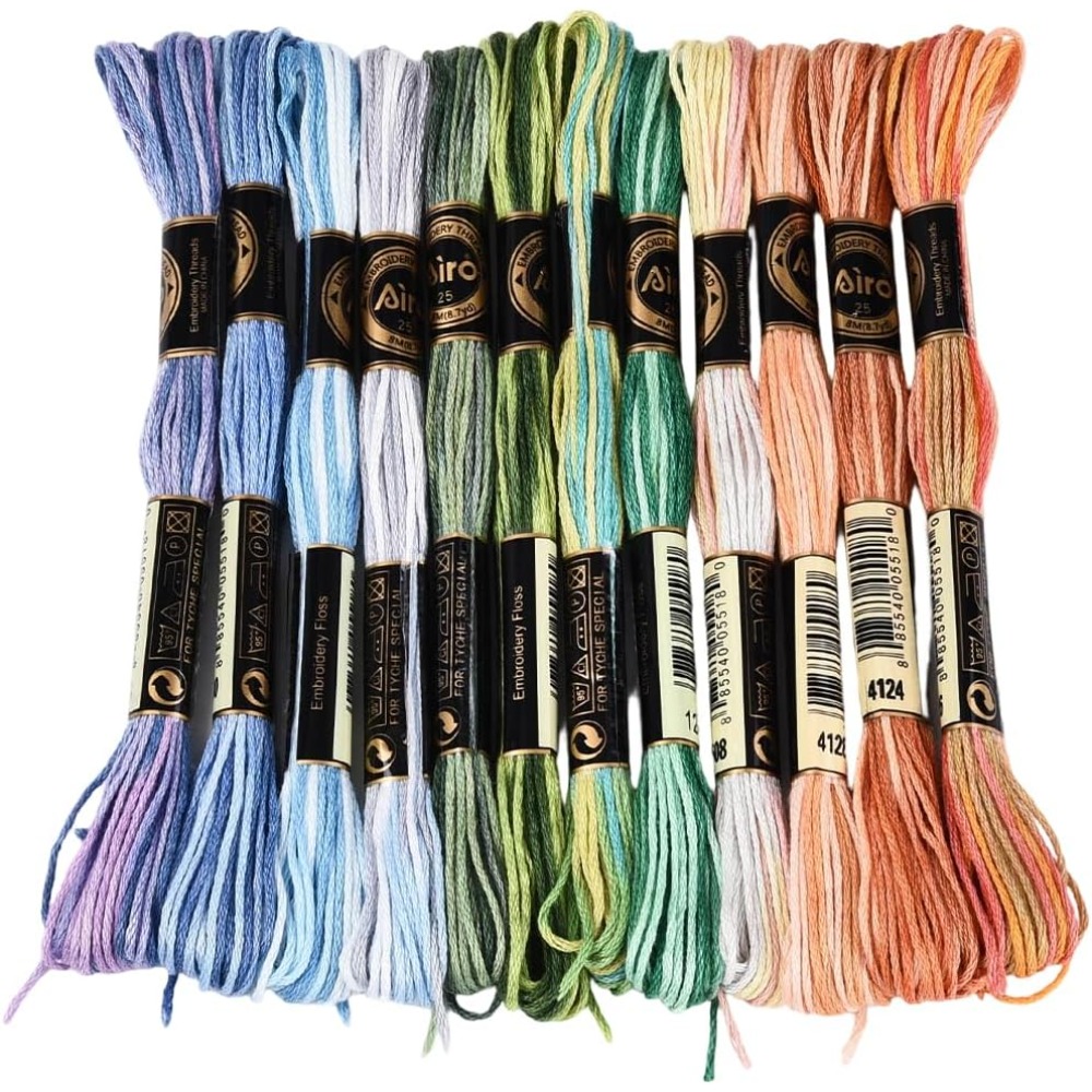 12 Skeins 105 Yards Cross Stit - огляд і ціна Embroidery Gradient