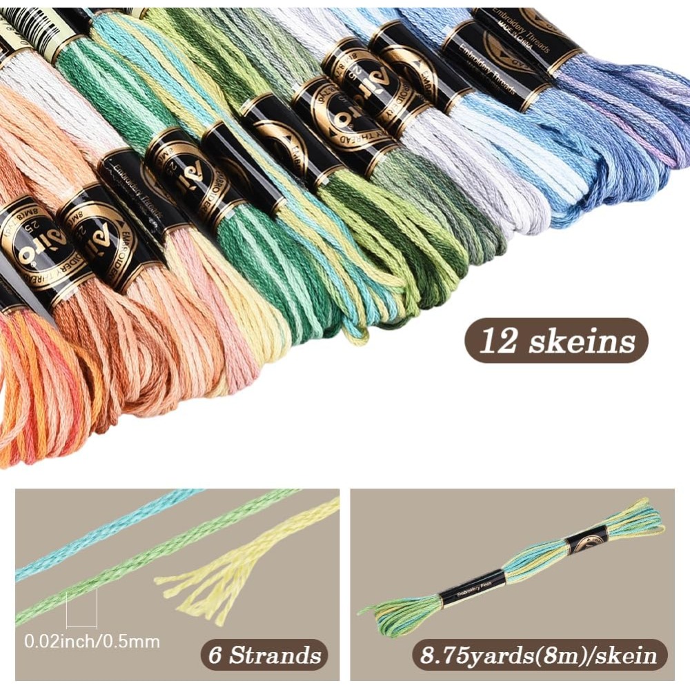 12 Skeins 105 Yards Cross Stit - огляд і ціна Embroidery Gradient