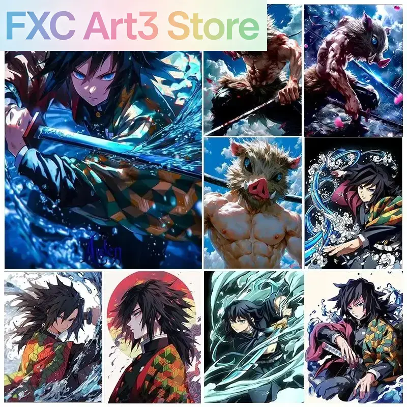 Frameless,1PCS Demon Slayer Fu - огляд і ціна Embroidery Art Painting