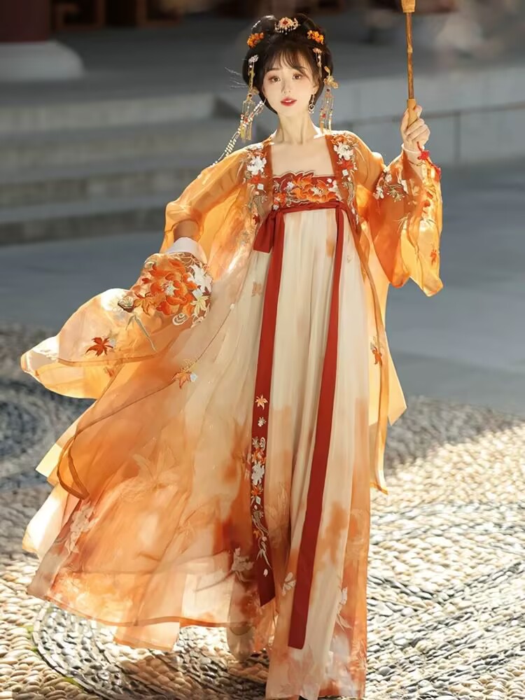 Chinese Hanfu Dress Women Hall - огляд і ціна Embroidery Yellow Dress