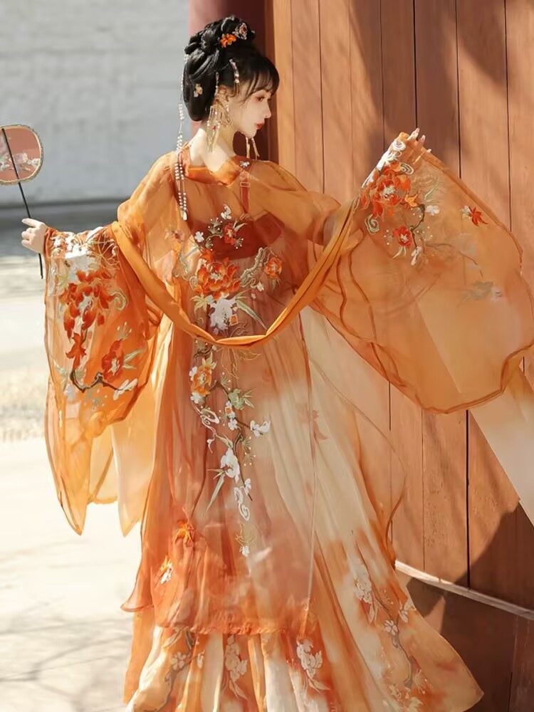 Chinese Hanfu Dress Women Hall - огляд і ціна Embroidery Yellow Dress