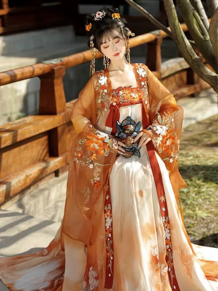 Chinese Hanfu Dress Women Hall - огляд і ціна Embroidery Yellow Dress