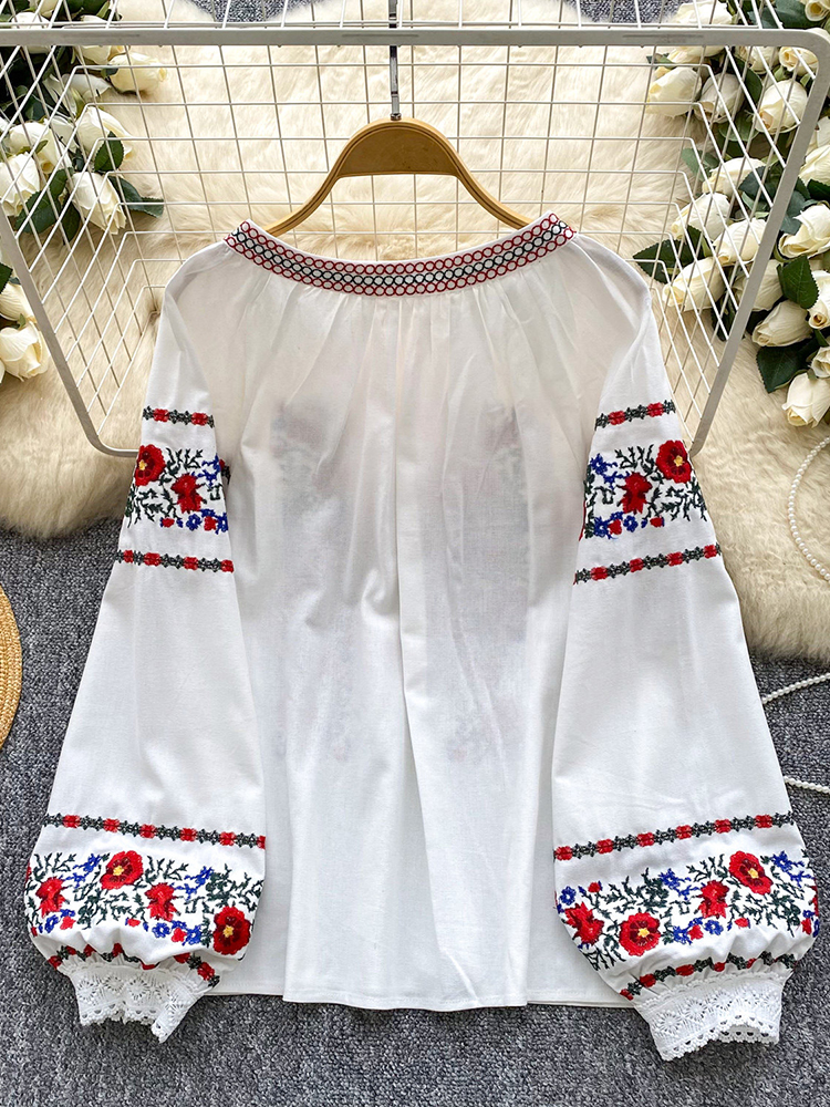 Women's Autumn Bohemian Blouse - огляд і ціна Embroidery On Shirt