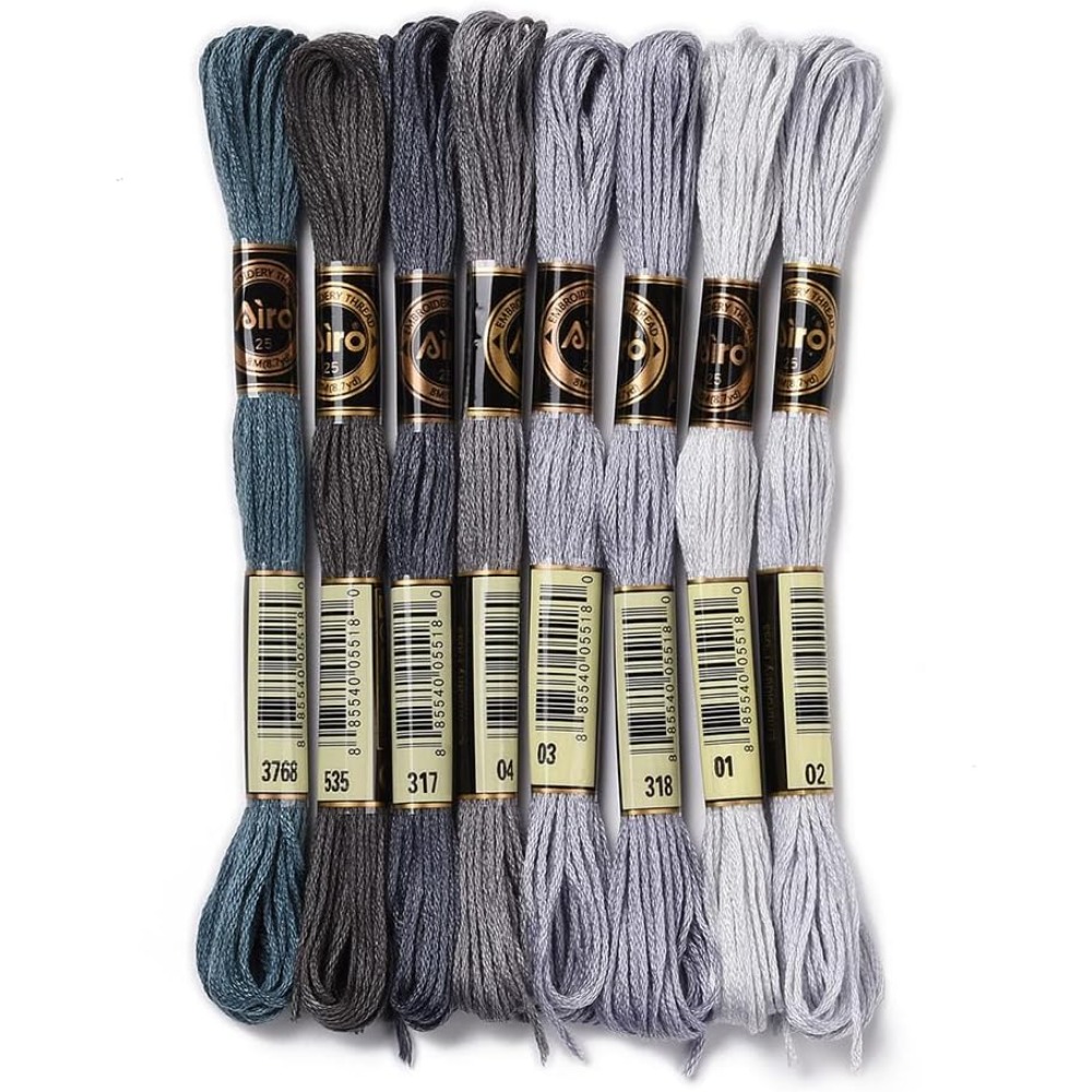 8 Skeins 70 Yards Grey Friends - огляд і ціна Embroidery Gradient