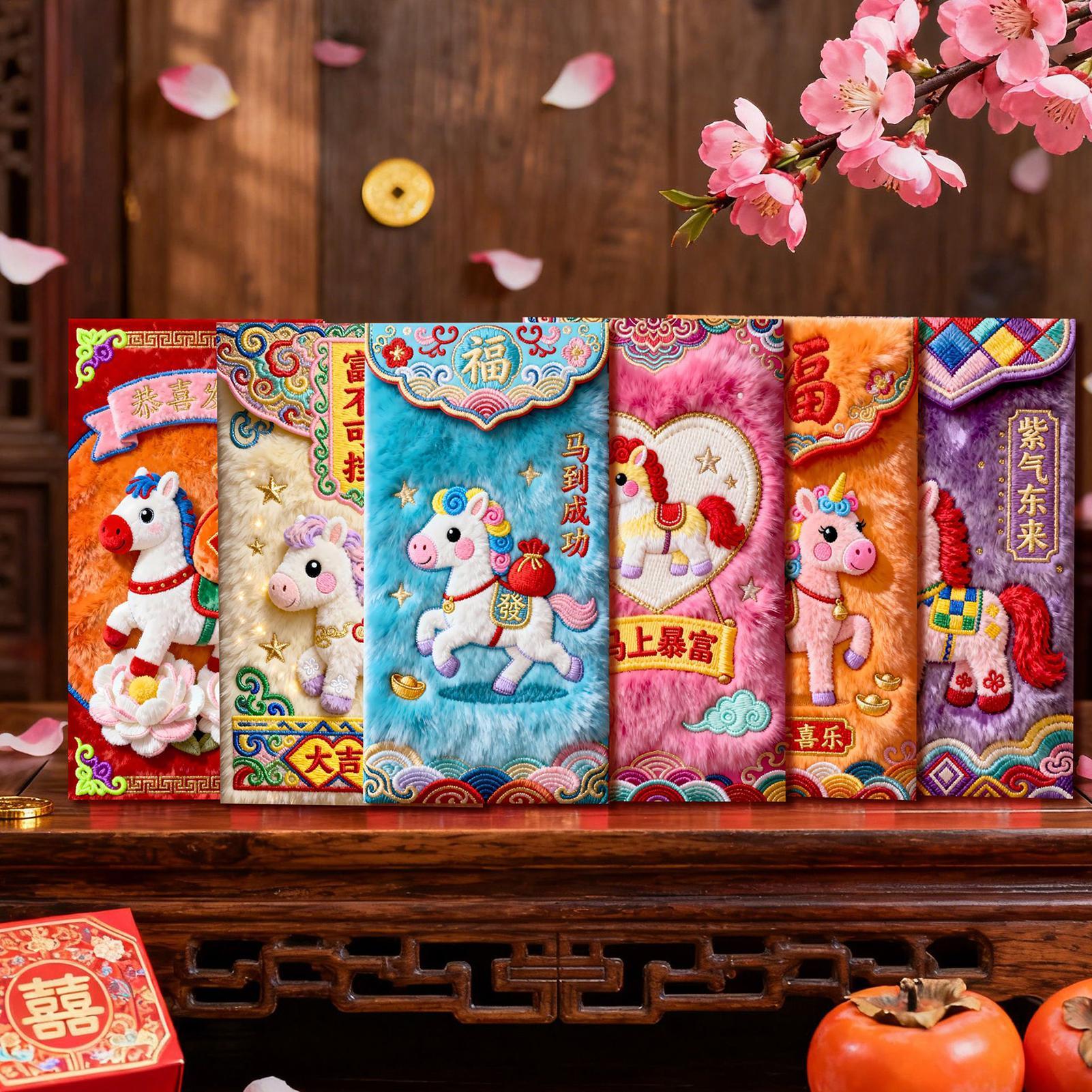 2026 Chinese Red Envelope 6pcs - огляд і ціна Embroidery Red