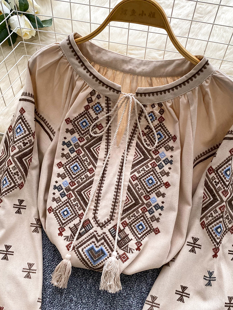 Women Autumn Blouse Loose Arti - огляд і ціна Embroidery On Shirt