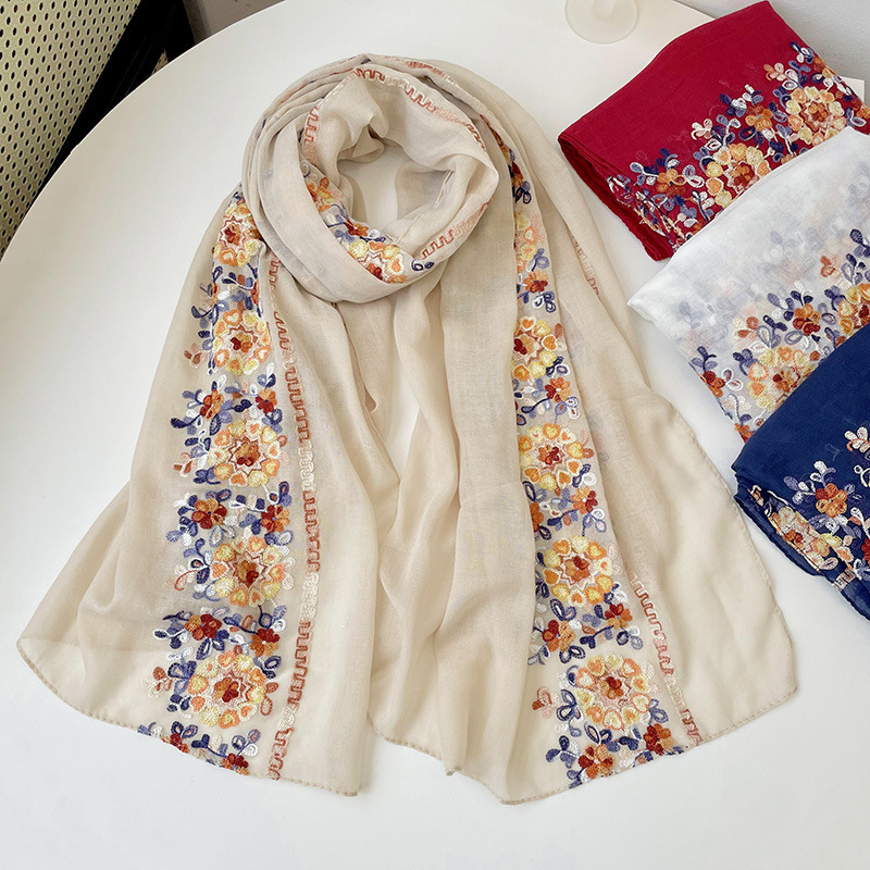 2025 New Soft Cotton Hijab Sca - огляд і ціна Embroidery Shawl